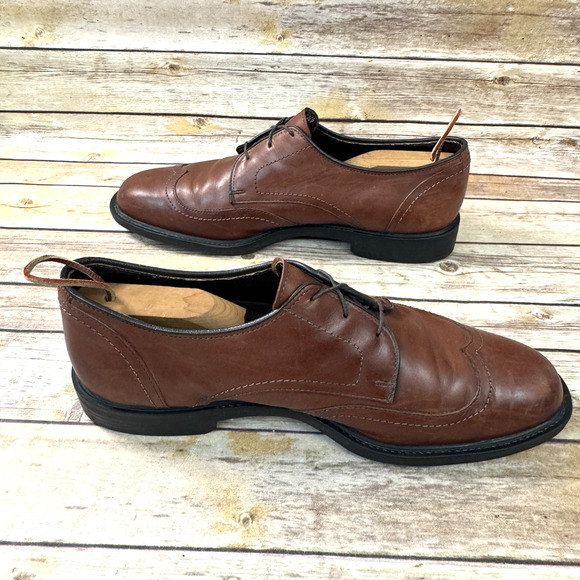 Allen Edmonds Mens Cognac Brown Leather Wigtip Lace Up Oxford Shoes 13B main image 7
